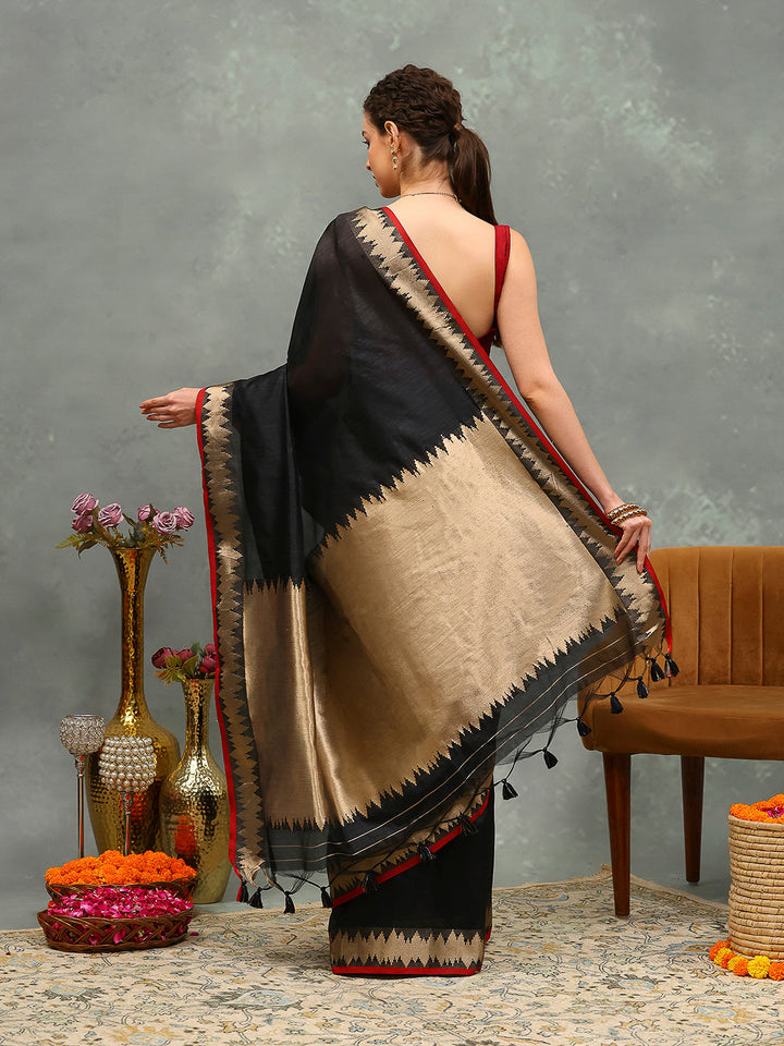Woven Design Cotton Blend Saree