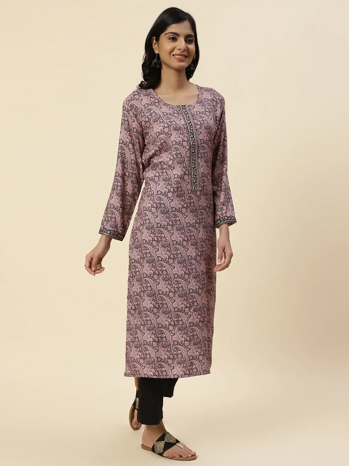 Printed Pashmina Kurta With Pants