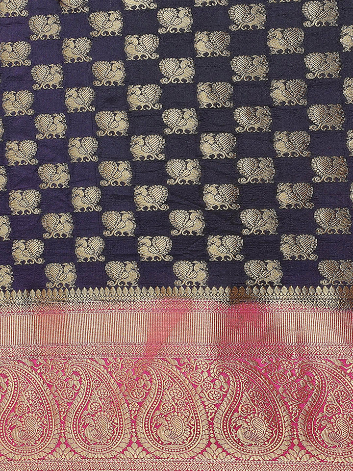 Zari Border Booti Art Handloom Woven Saree