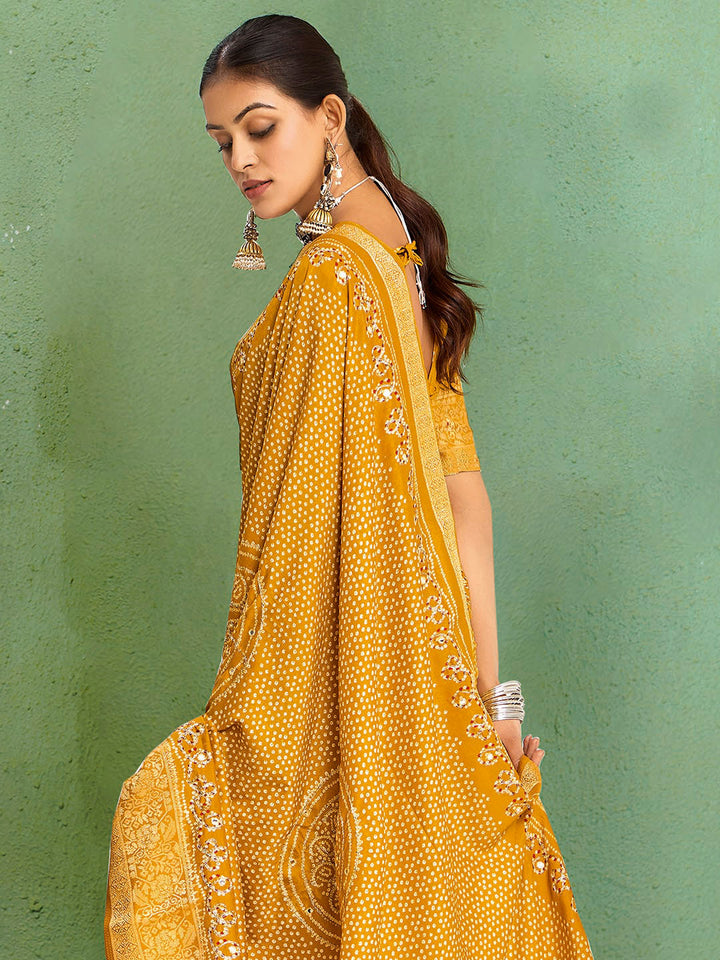 Digital Printed Art Silk Saree
