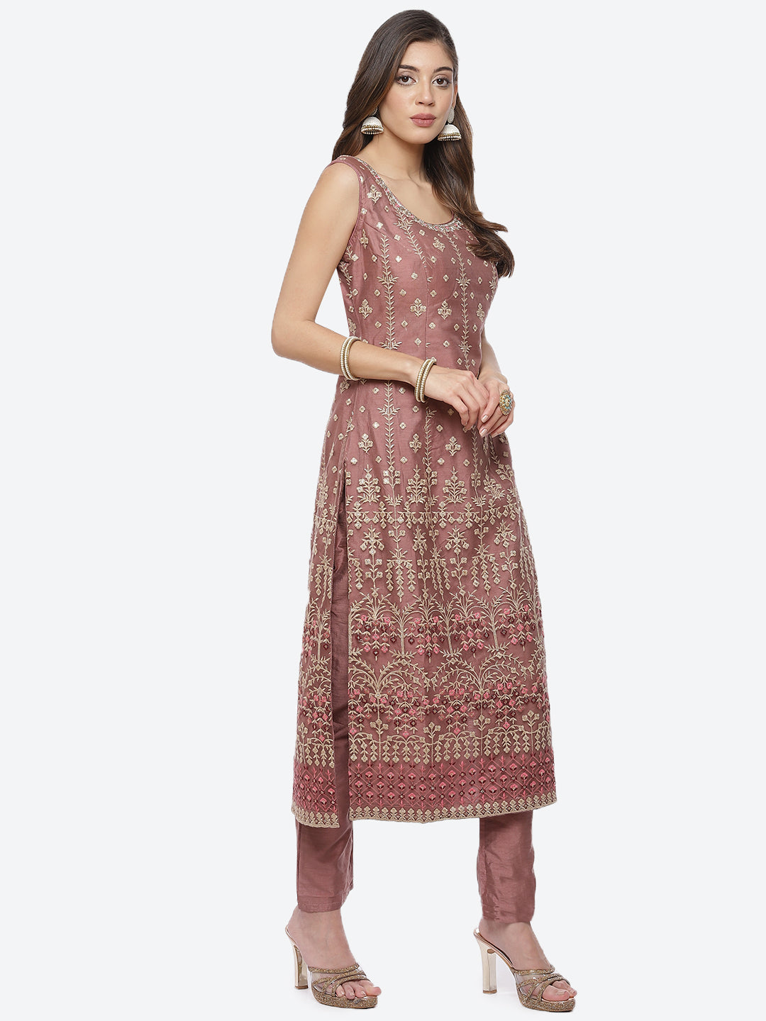Sequence Work Net Stitched Salwar Kameez With Net Dupatta