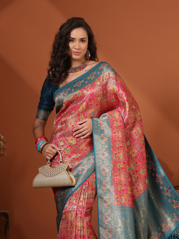 Woven Design Satin Saree
