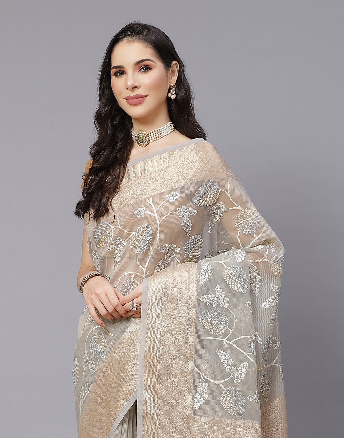 Cotton Woven Embroidery Saree