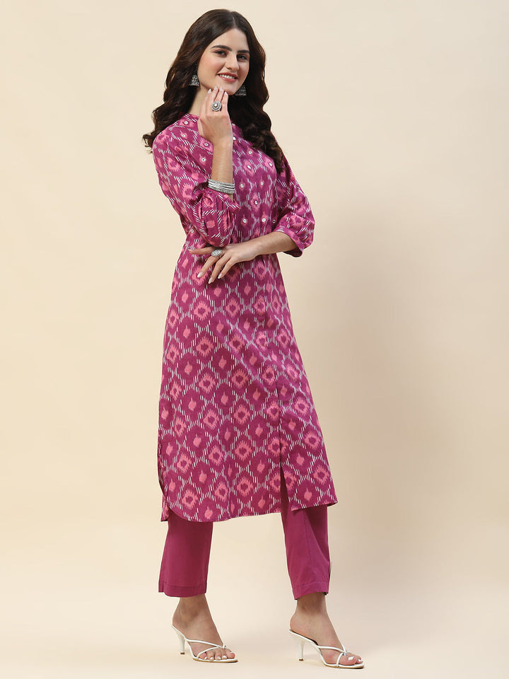 Printed Cotton Kurta Set