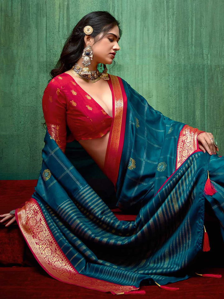 Abstract Printed Art Silk Saree