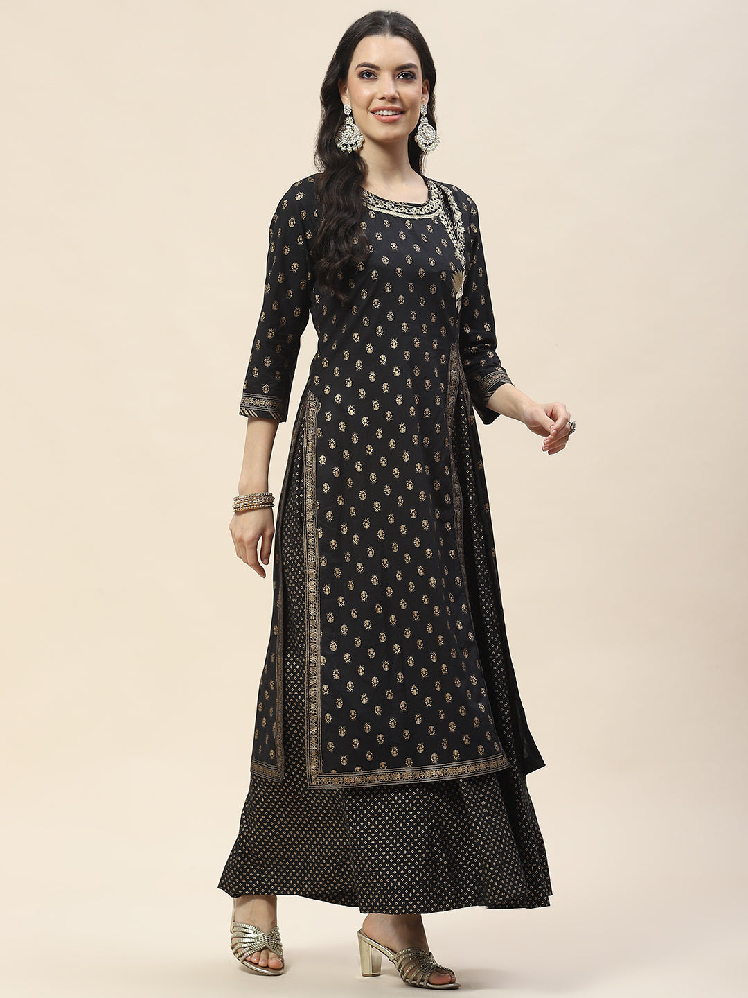 Embroidered Cotton Anarkali Kurta