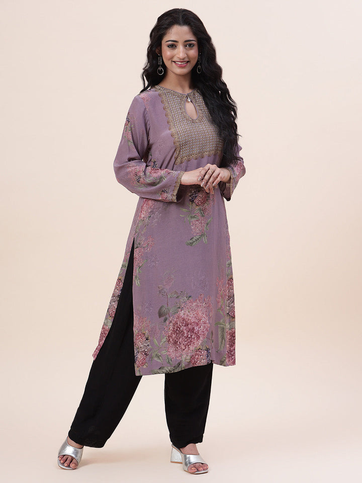 Digital Printed Crepe Kurta