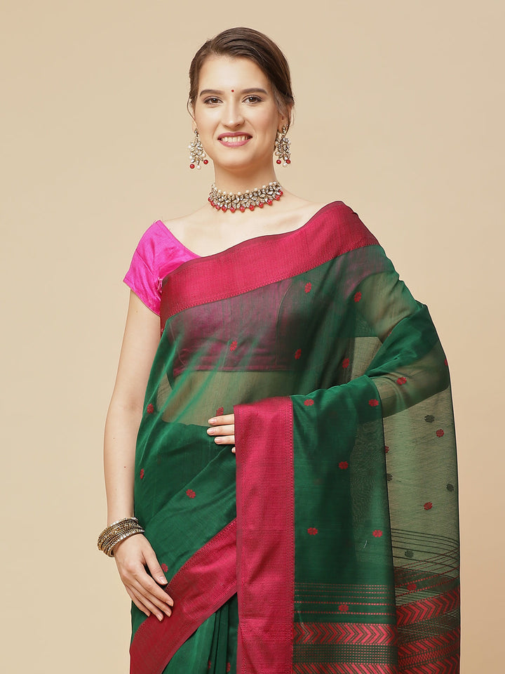 Resham Border Cotton Woven Saree