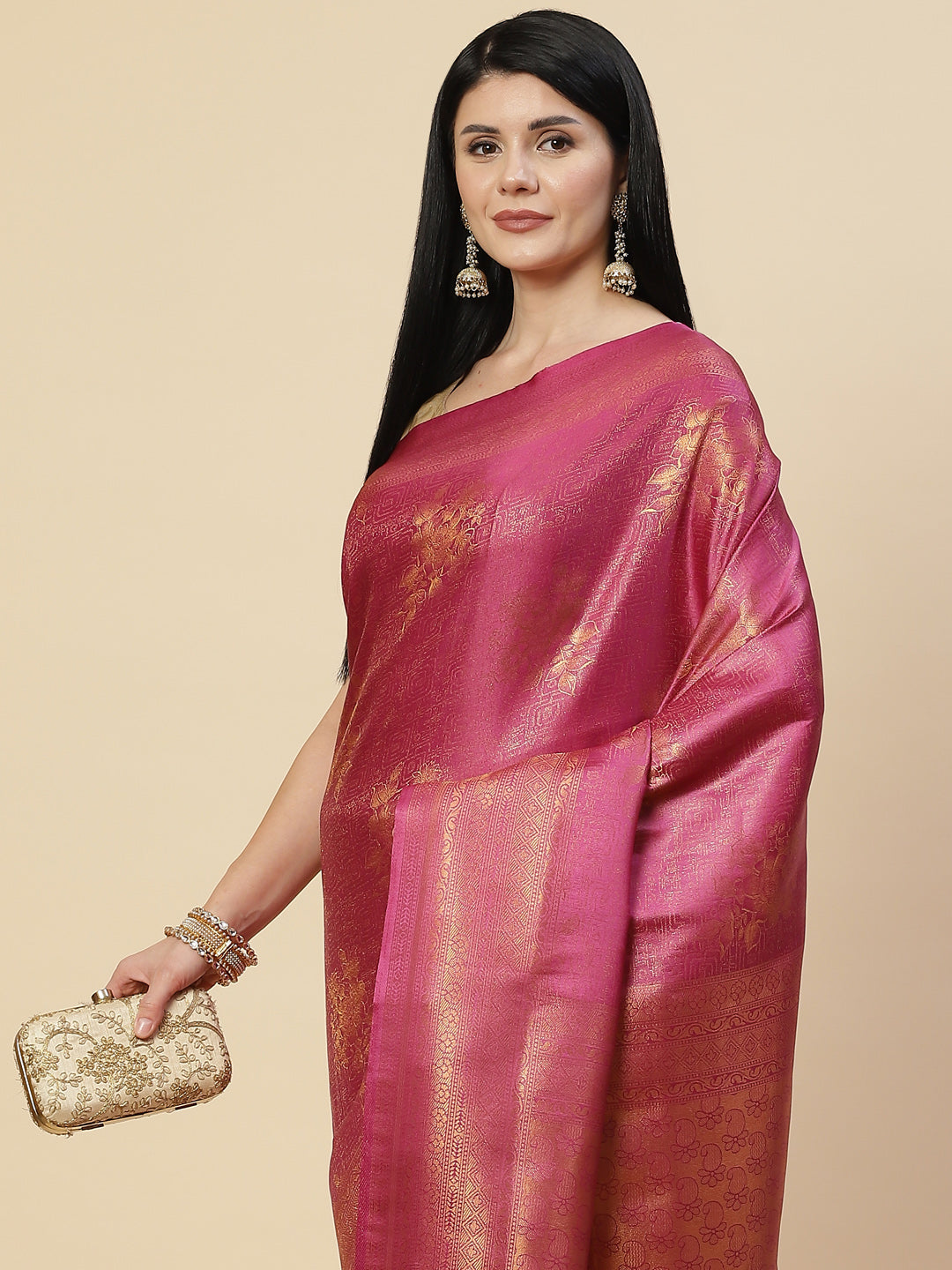 Zari Jaal Handloom Woven Saree