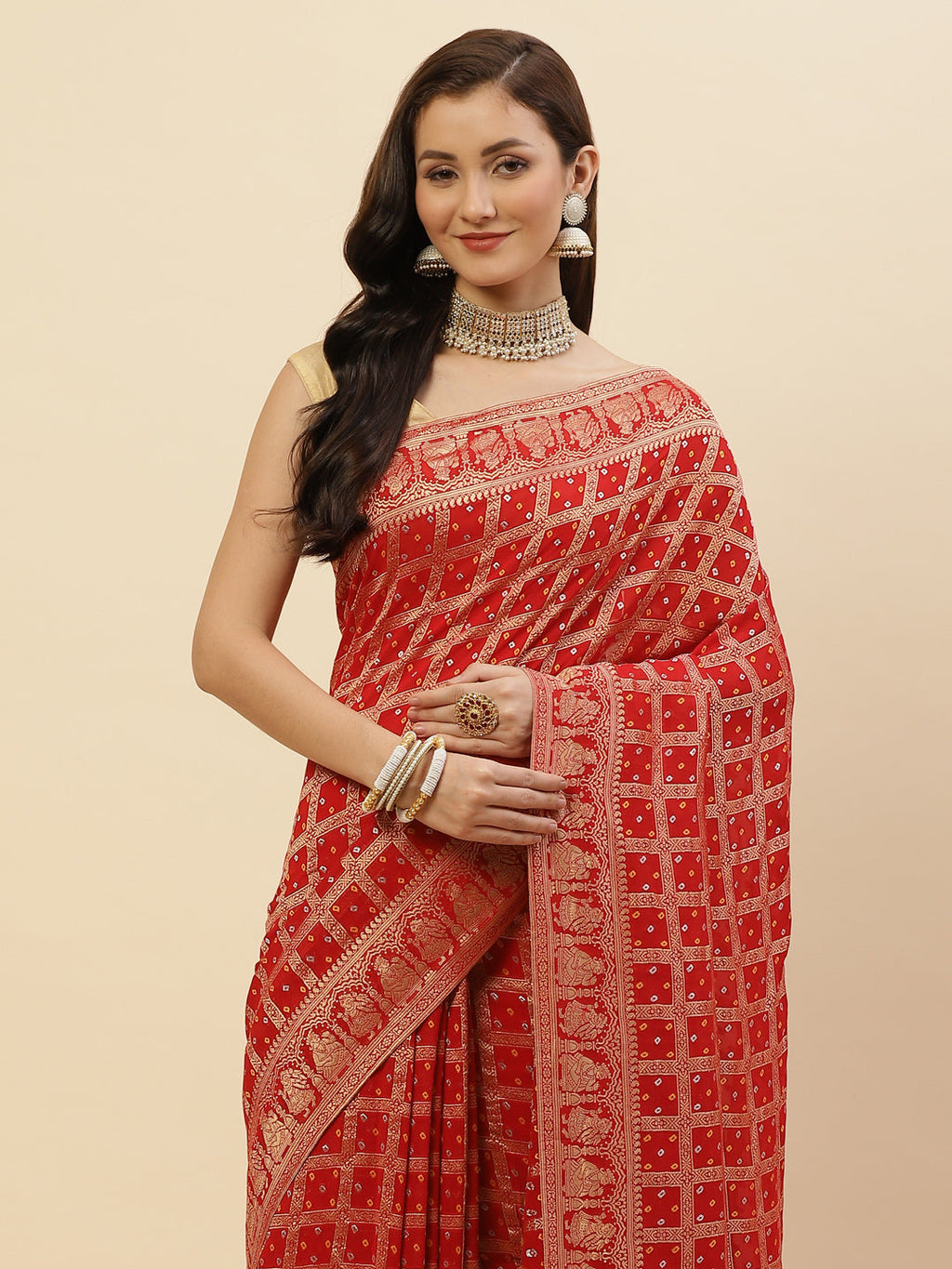 Gharchola Georgette Plain Saree