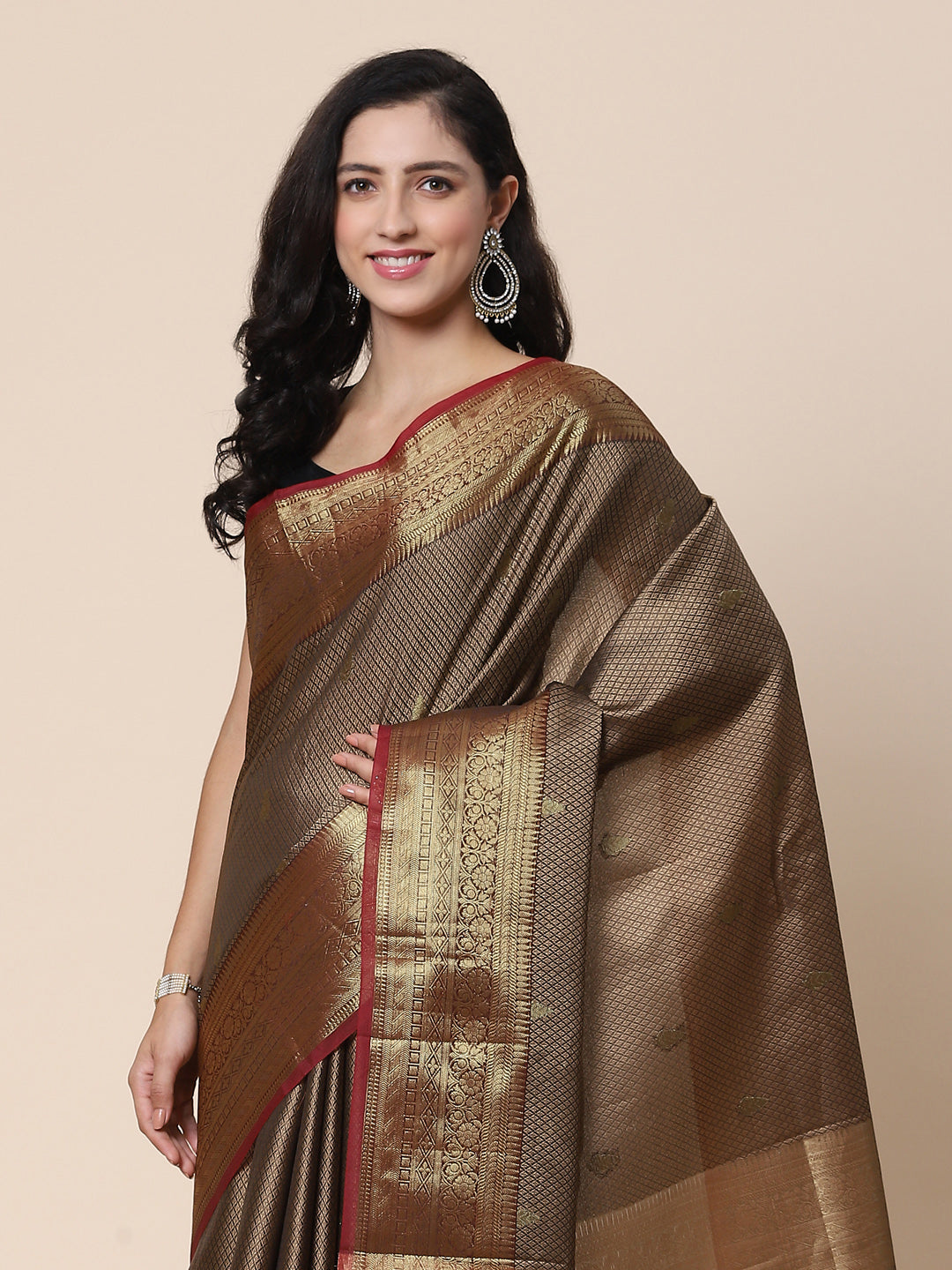 Resham Jaal Cotton Woven Saree