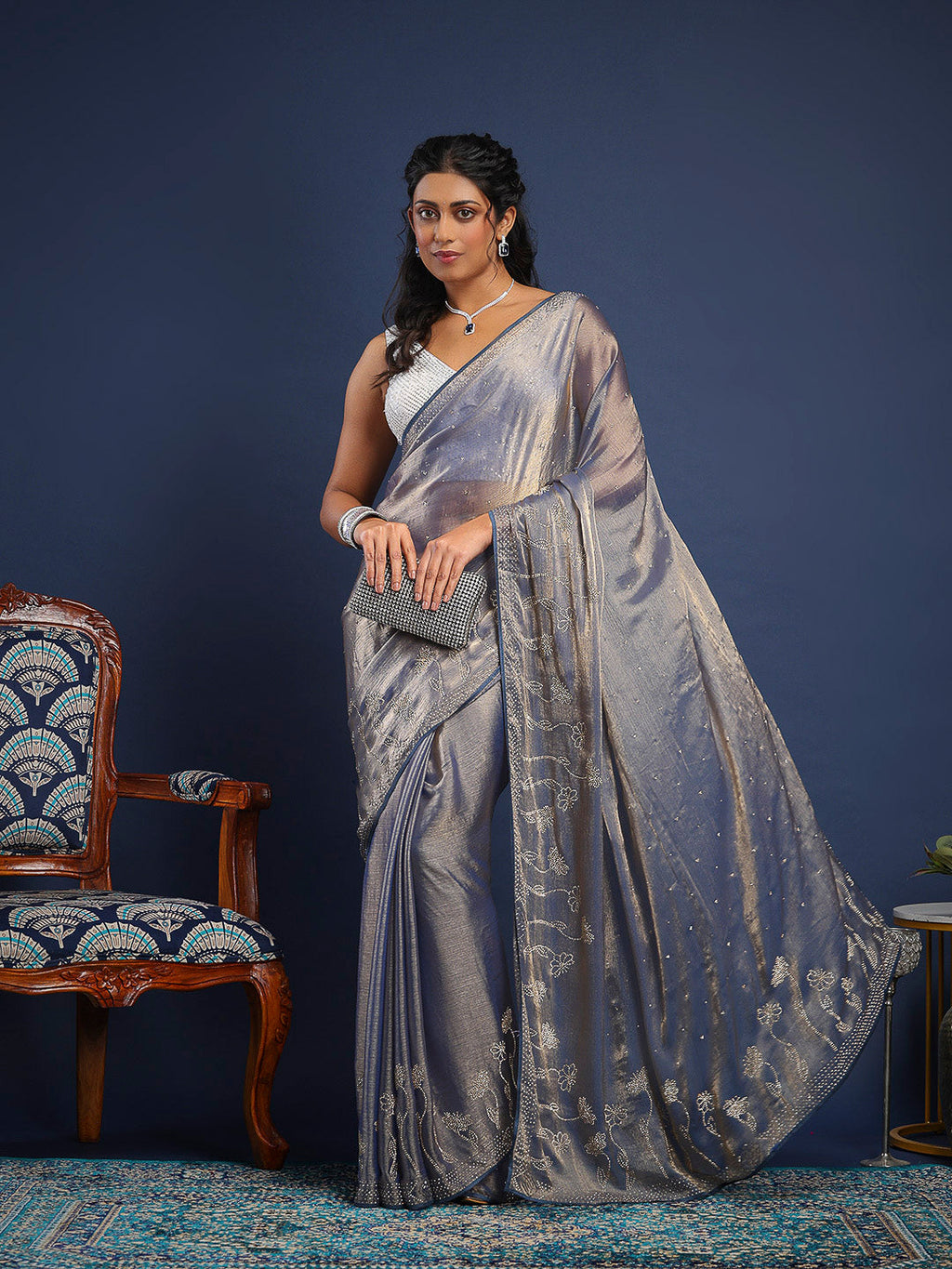 Embroidered Chiffon Saree