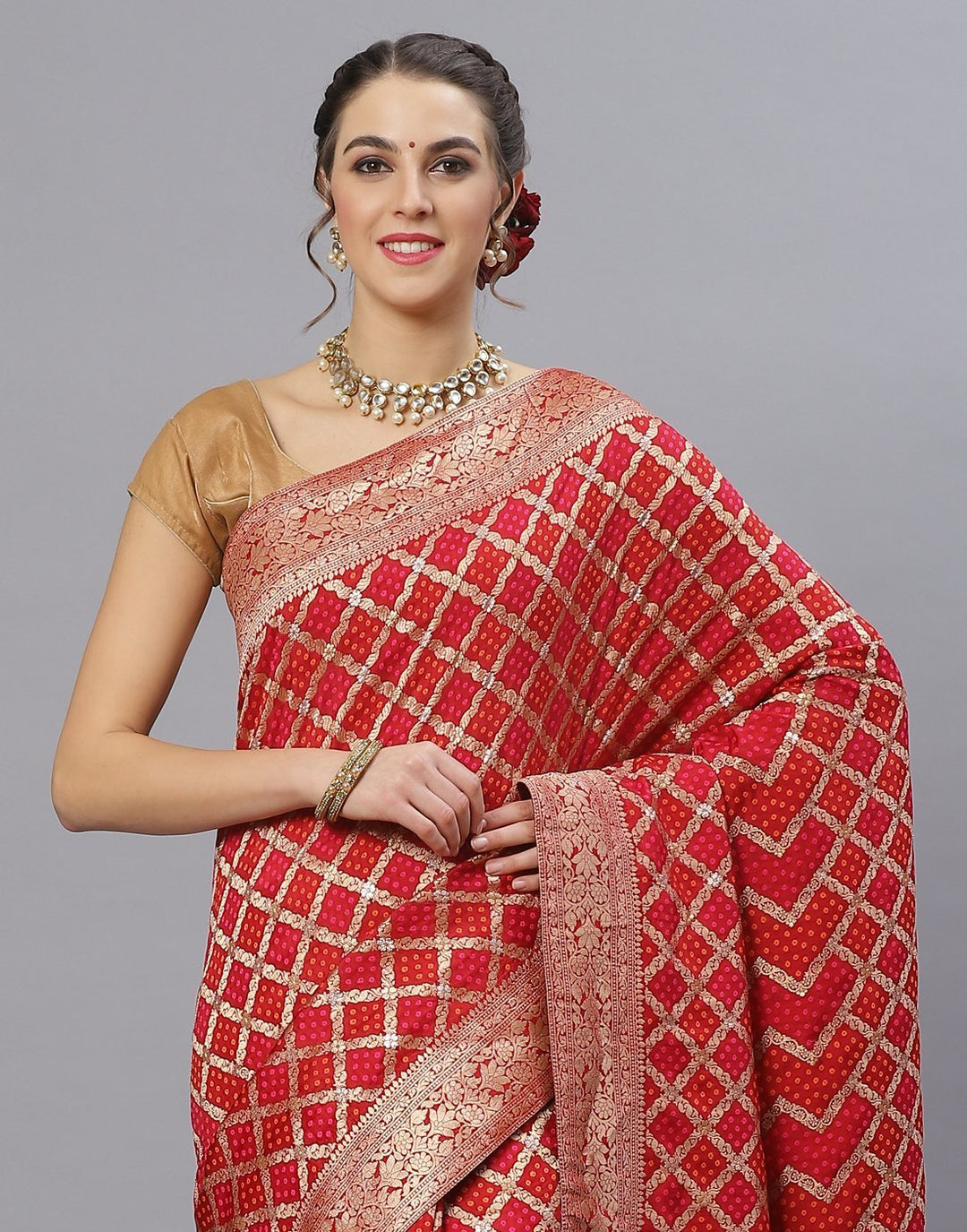Banarasi Art maroon Handloom