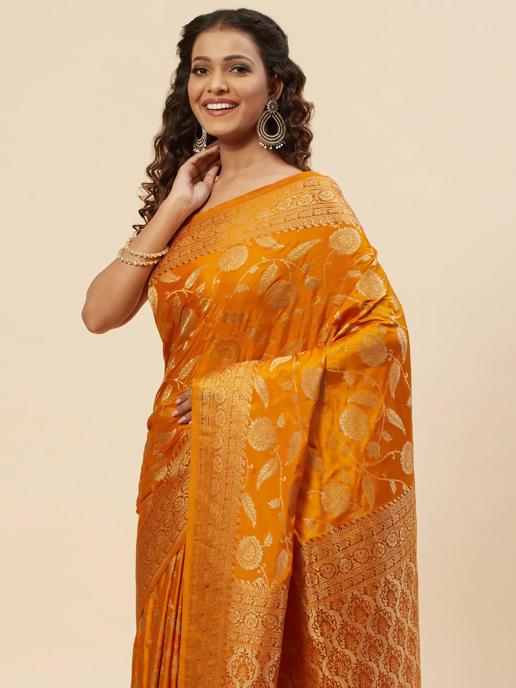 Floral Zari Jaal Handloom Woven Saree