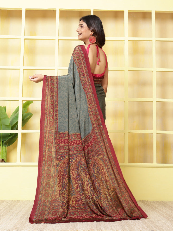 Digital Printed Crepe Saree