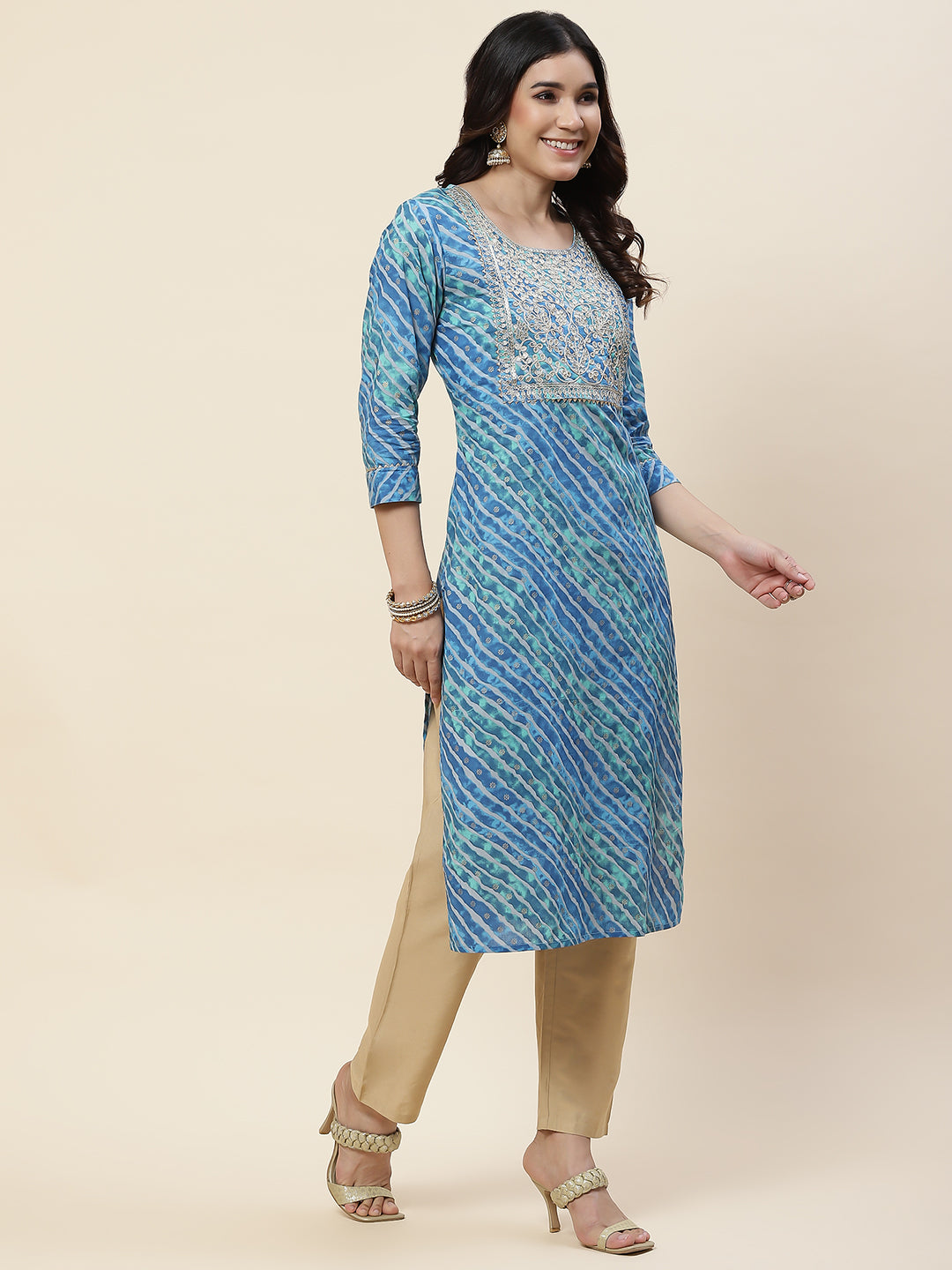 Leheriya Printed Cotton Kurta