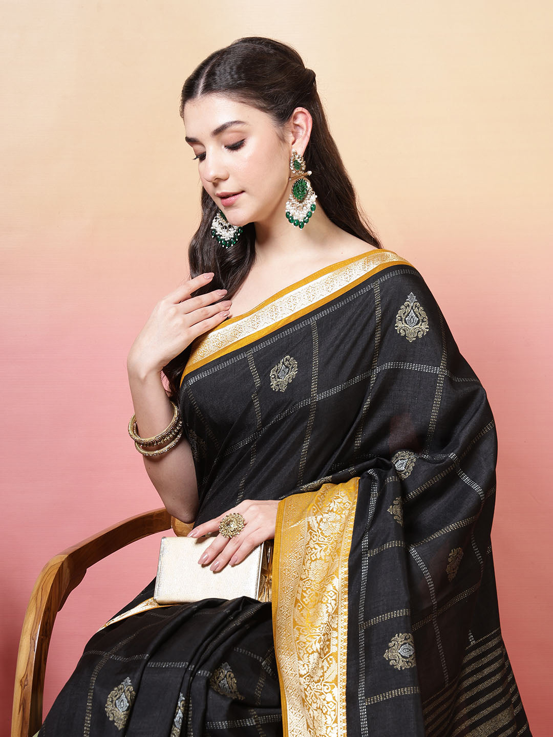 Abstract Printed Art Silk Saree