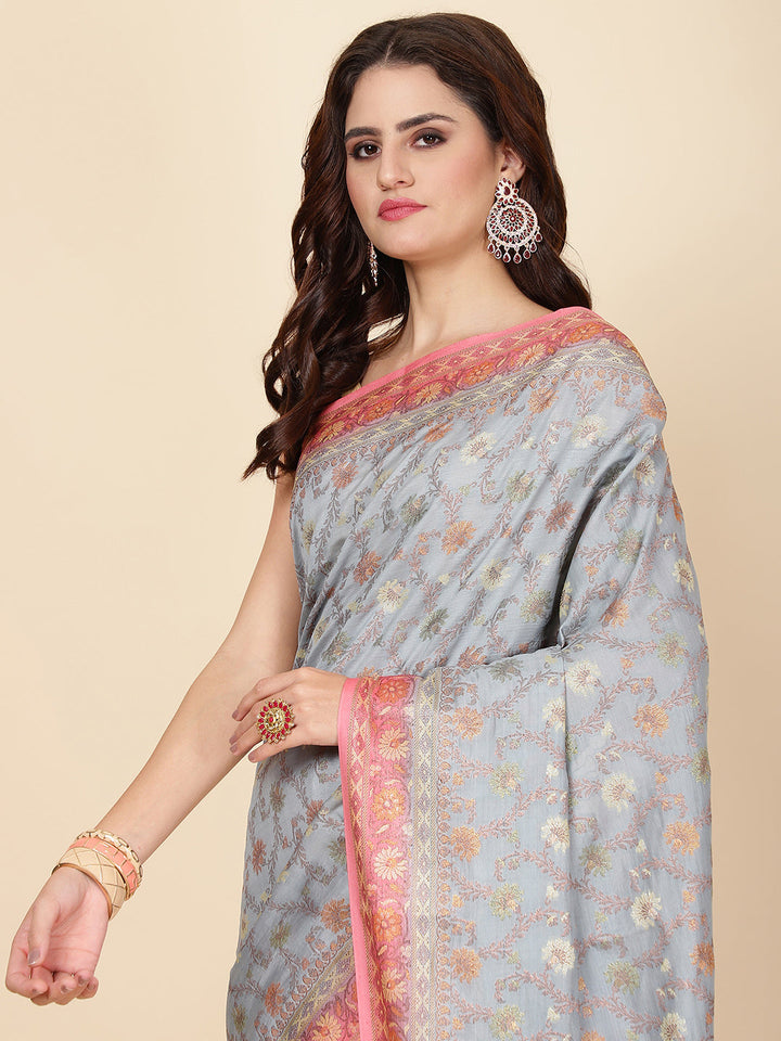 Resham Jaal Woven Tussar Saree