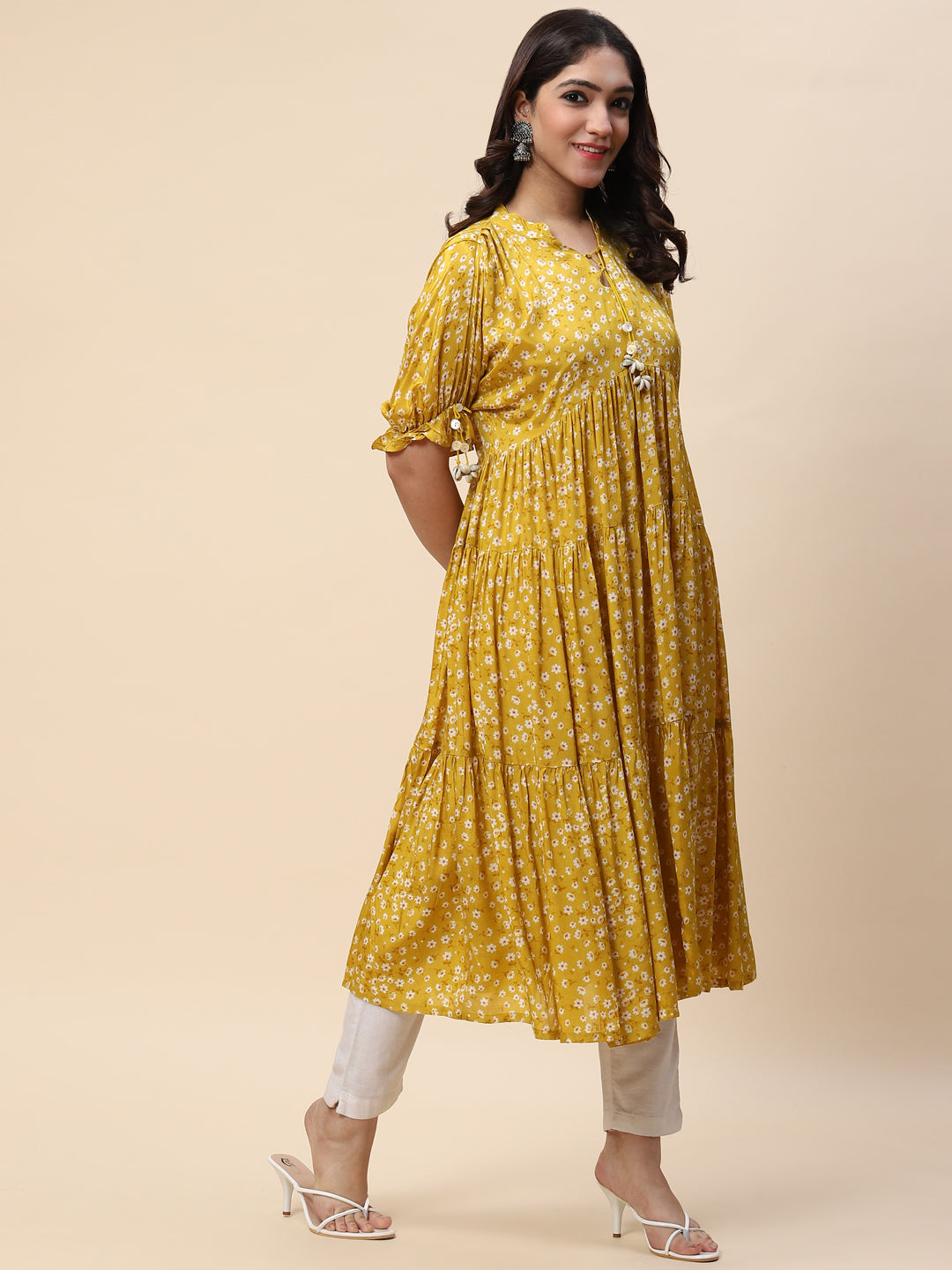 Printed Muslin Anarkali Kurta