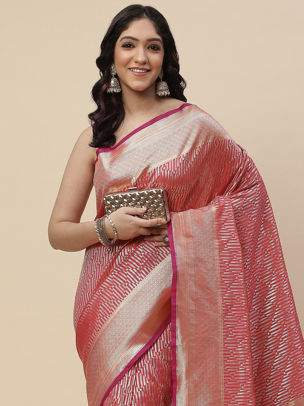 Zari Jaal Banarasi Woven Saree