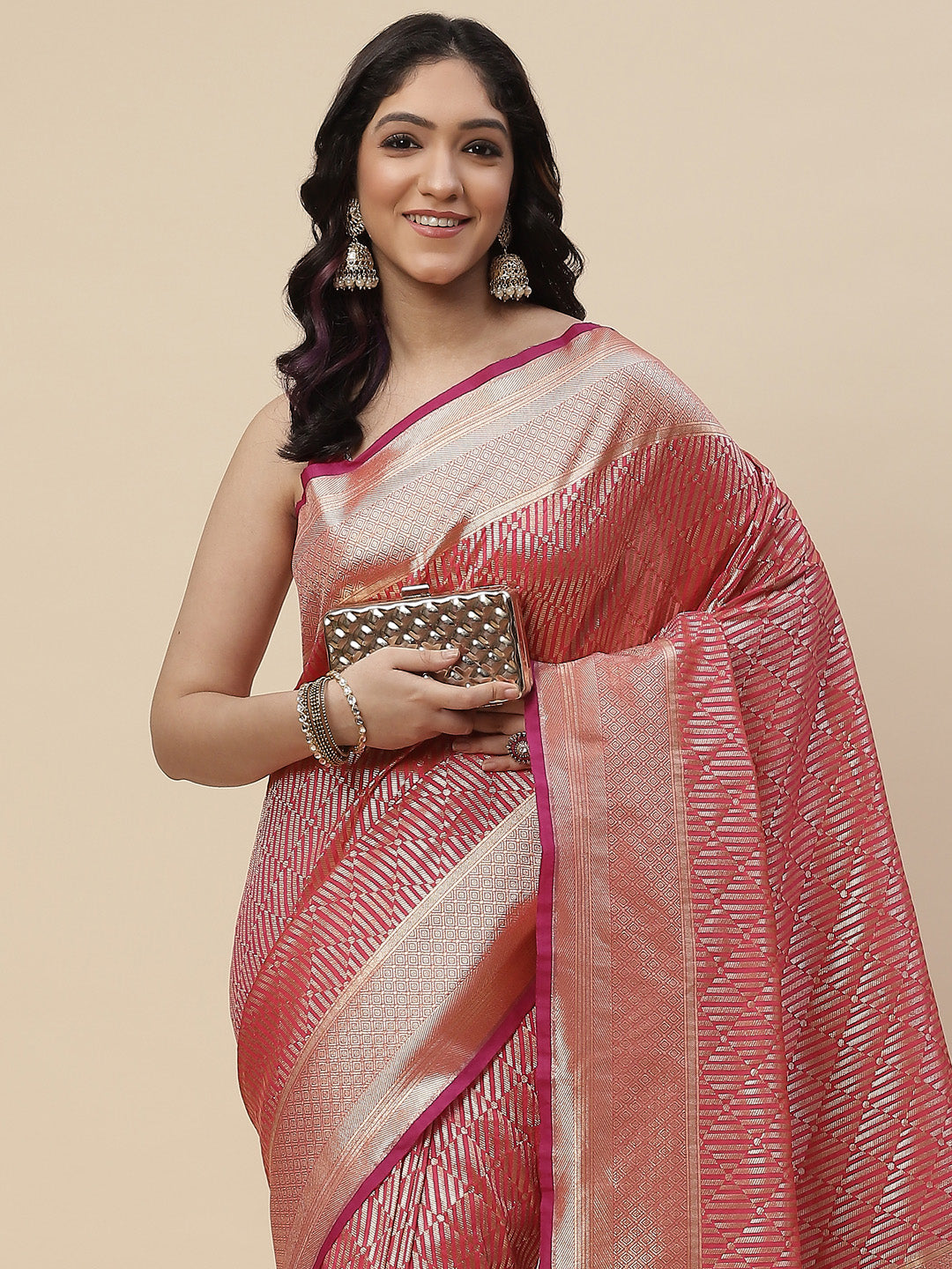 Zari Jaal Banarasi Woven Saree