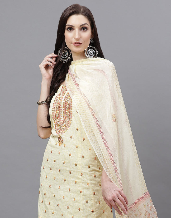 Cotton Printed Embroidered Suit piece