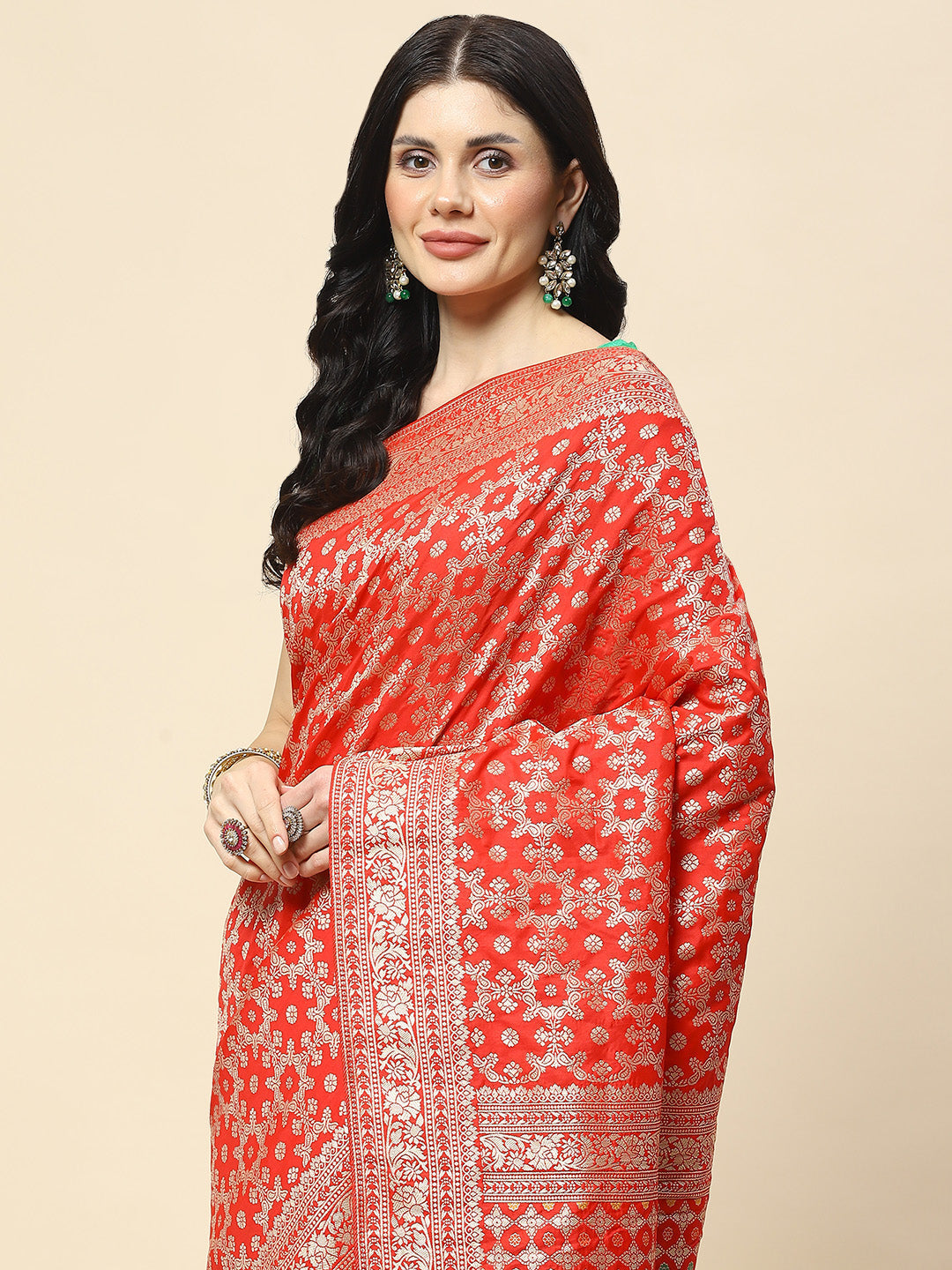 Zari Jaal Woven Art Silk Banarsi Saree