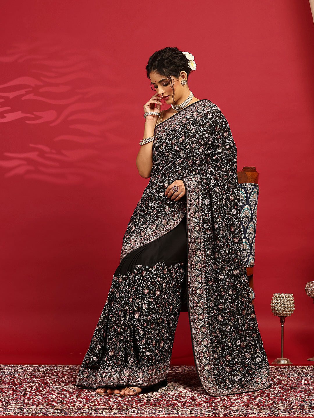 Embroidered Georgette Saree