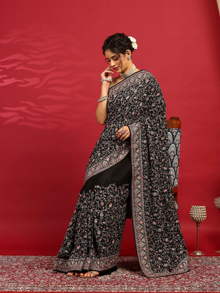 Embroidered Georgette Saree