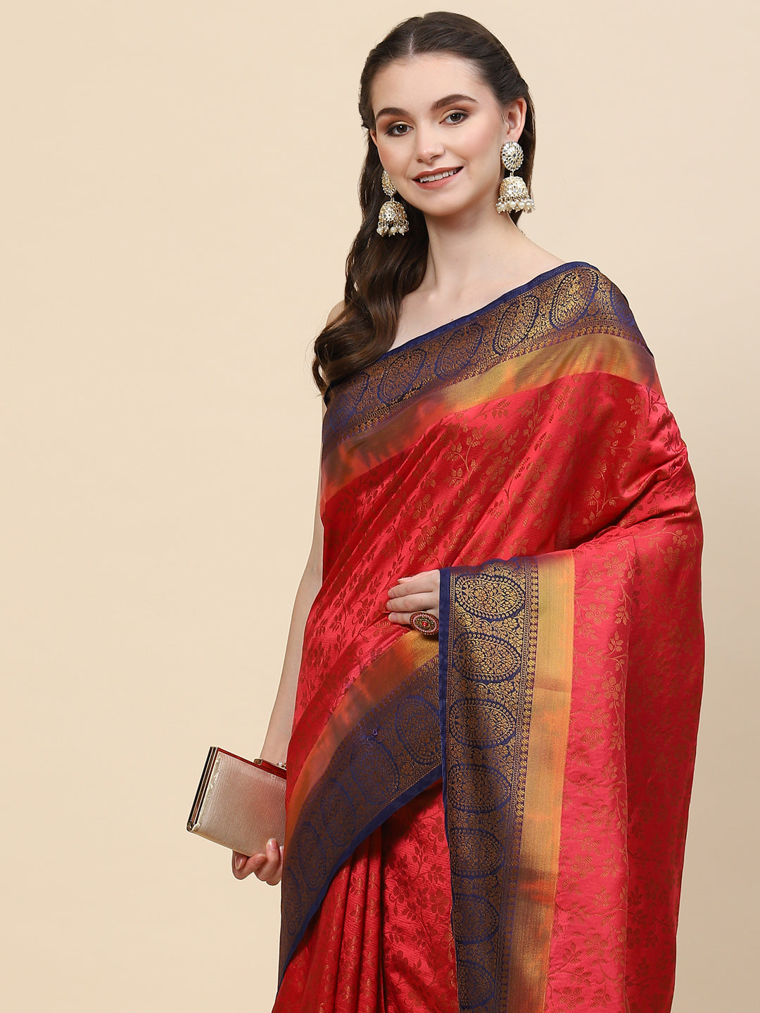 Resham Zari Border Handloom Woven Saree