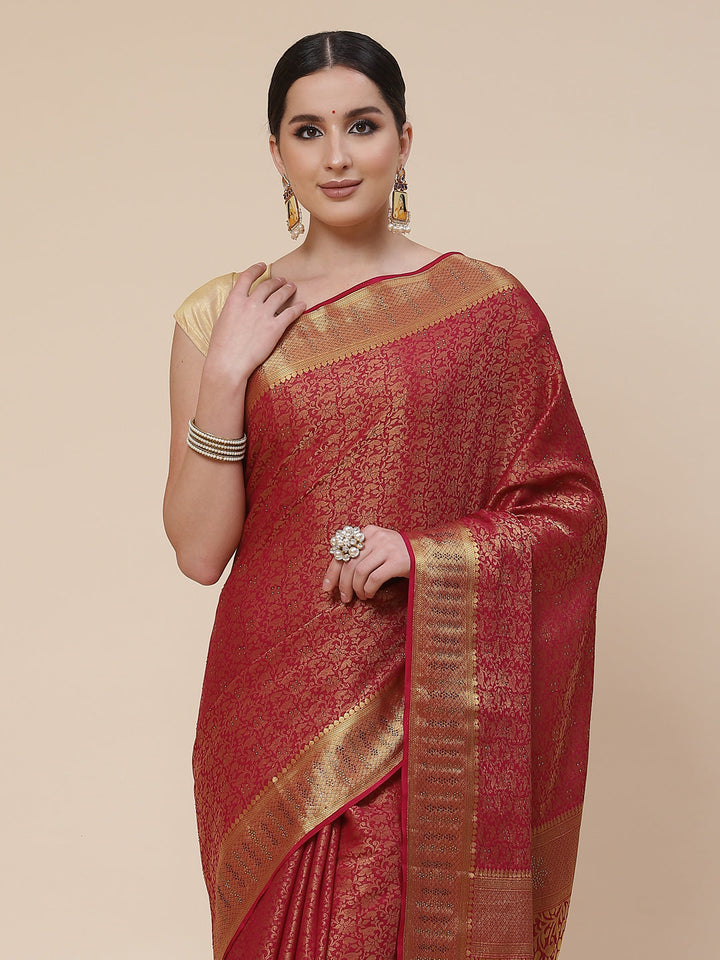 Stone Work Georgette Plain Saree