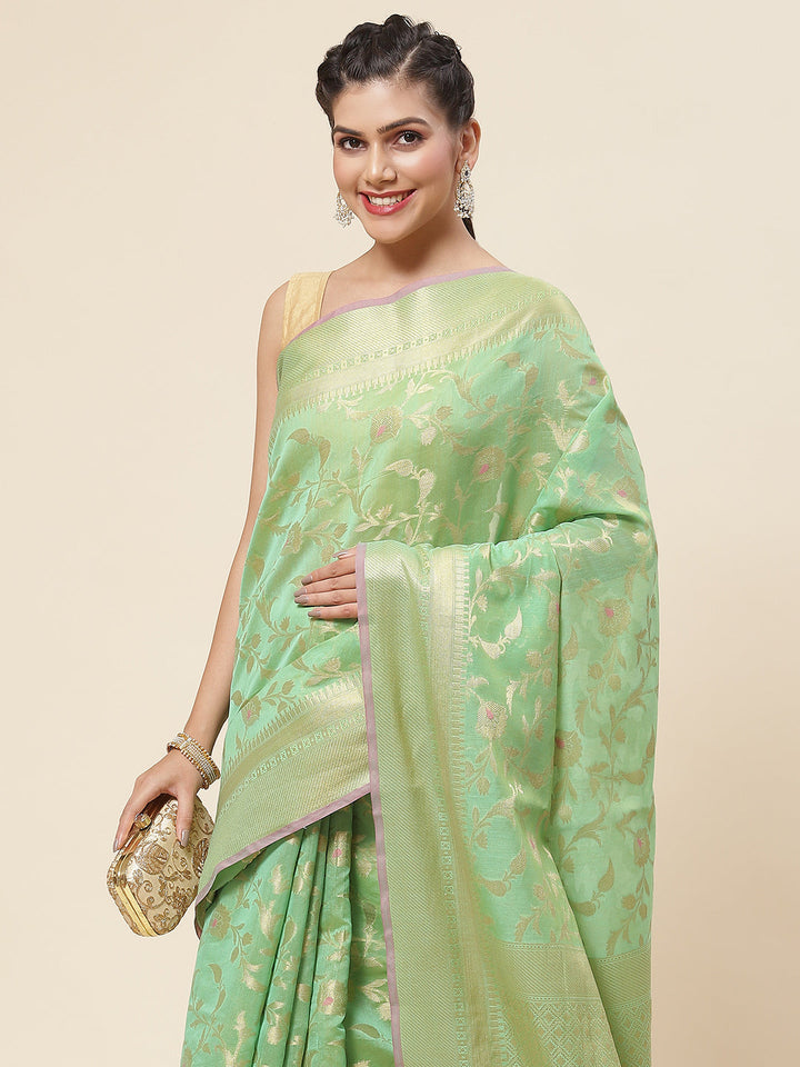 Zari Jaal Woven Cotton Saree