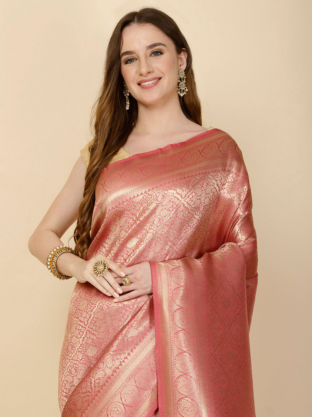 Ethnic Motifs Woven Handloom Saree