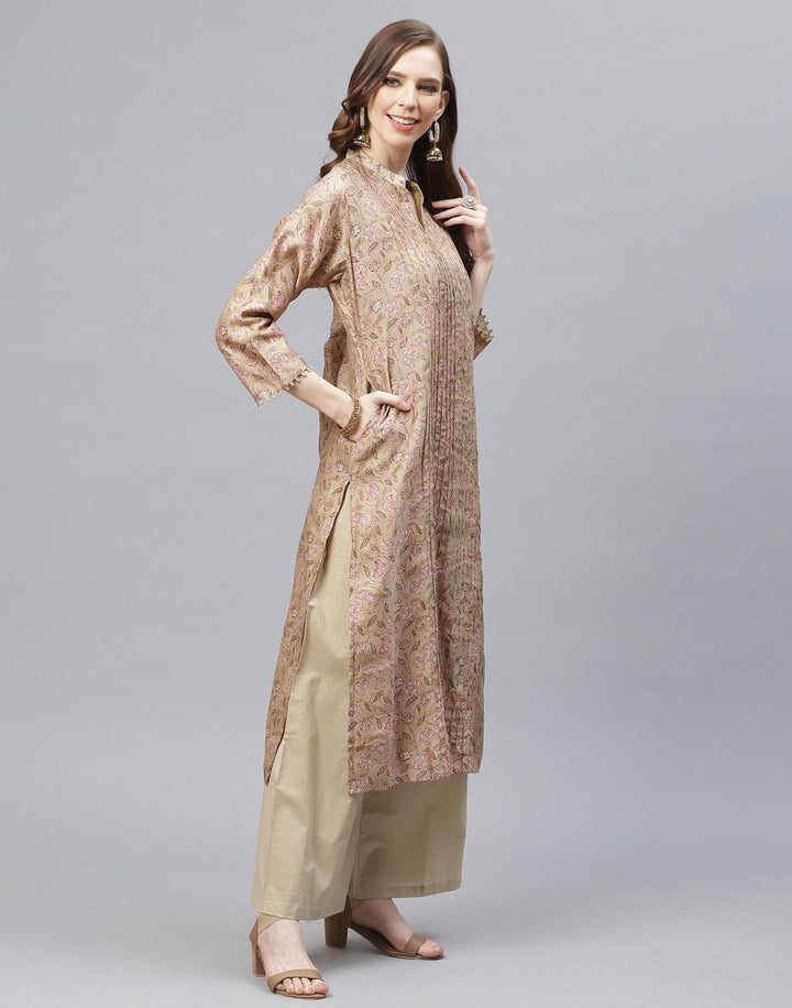 Cotton Chanderi Kurta with Plazzo