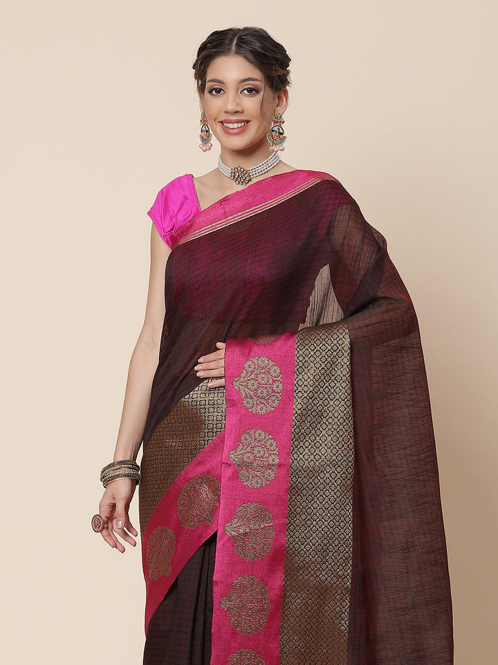Zari Border Cotton Woven Saree