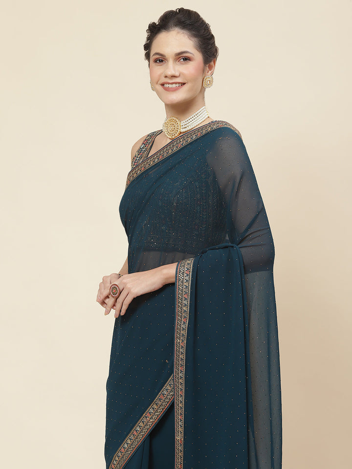 Embroidered Georgette Saree