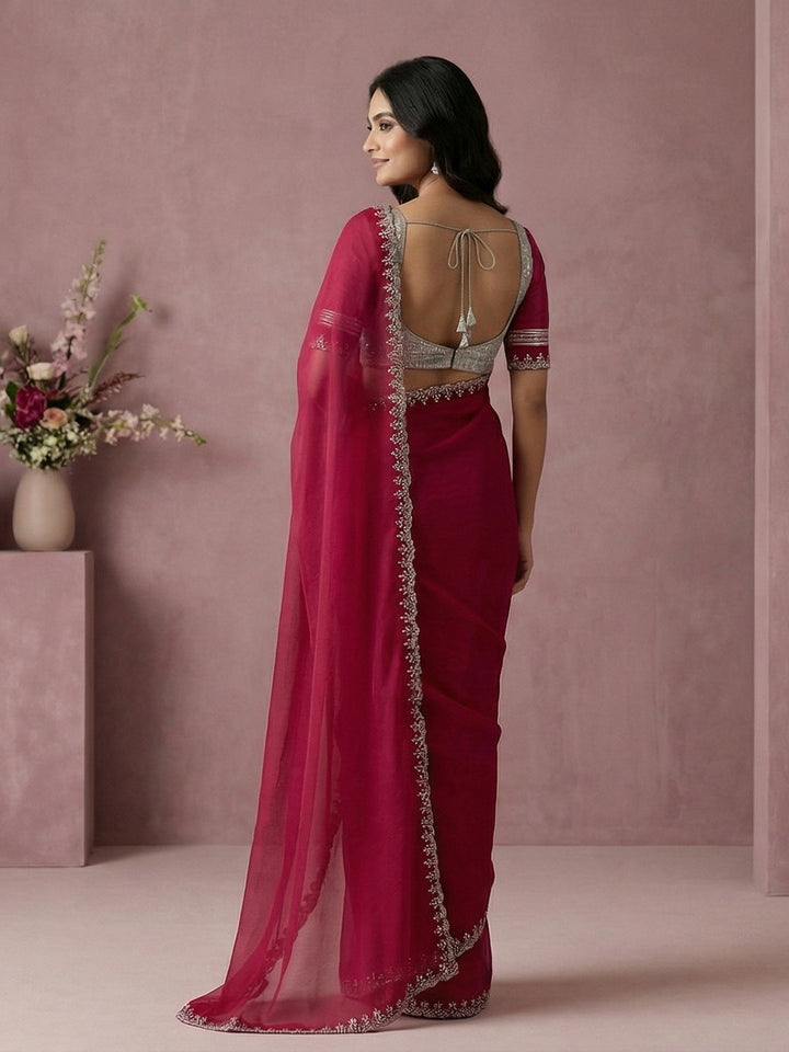 Embroidered Organza Saree