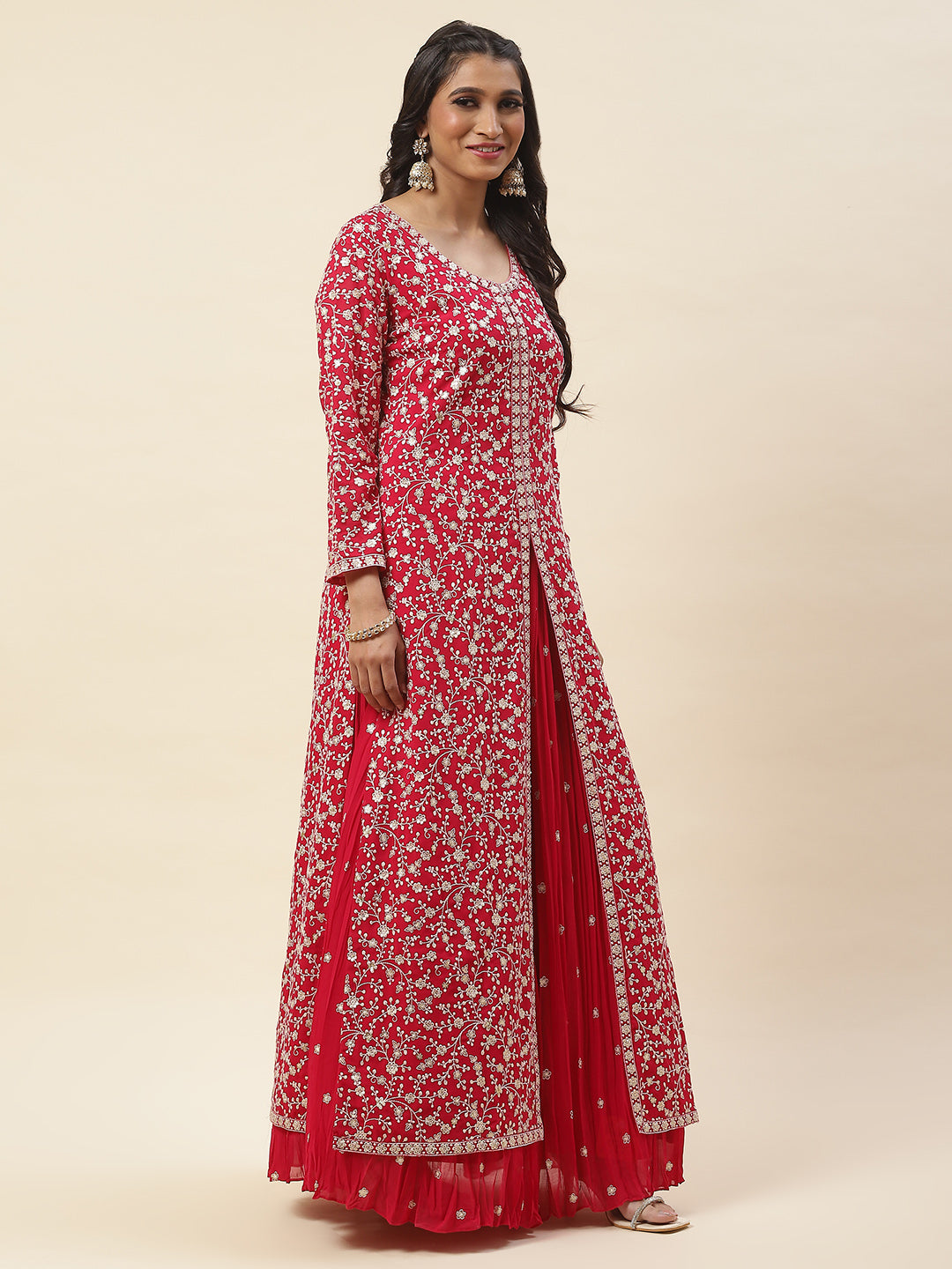 Georgette Kurta With Skirt & Dupatta