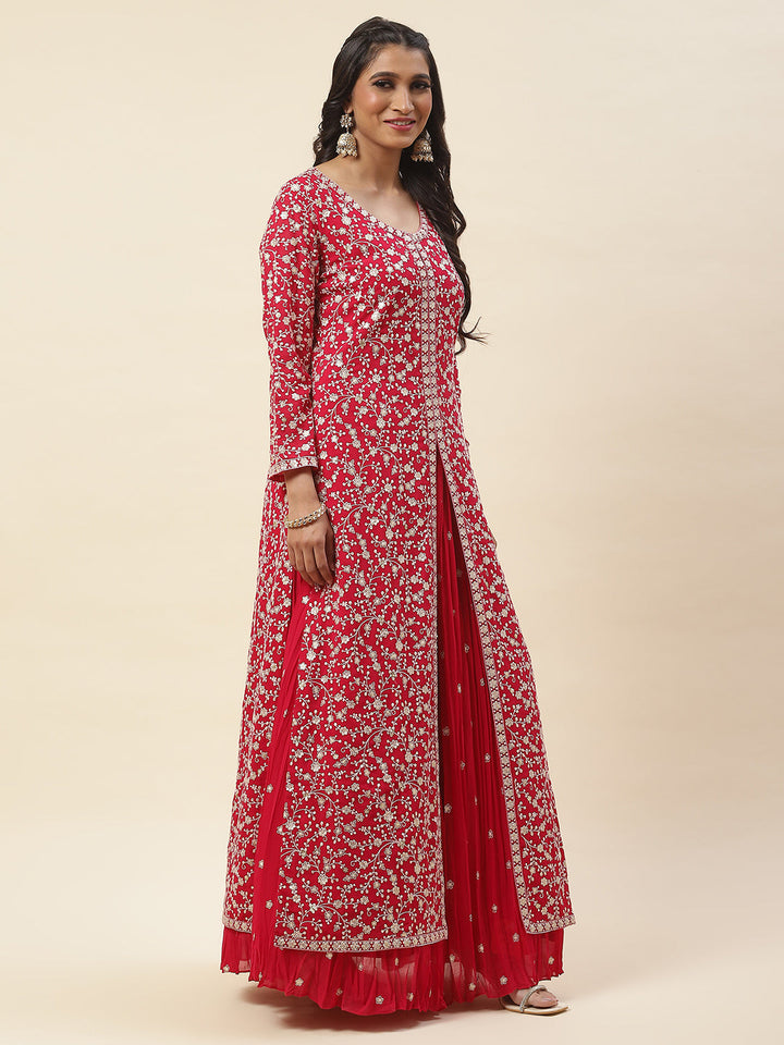 Georgette Kurta With Skirt &amp; Dupatta