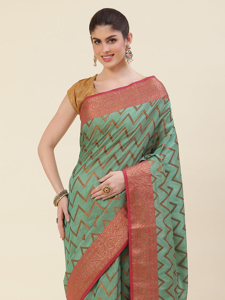 Zari Jaal Handloom Woven Saree