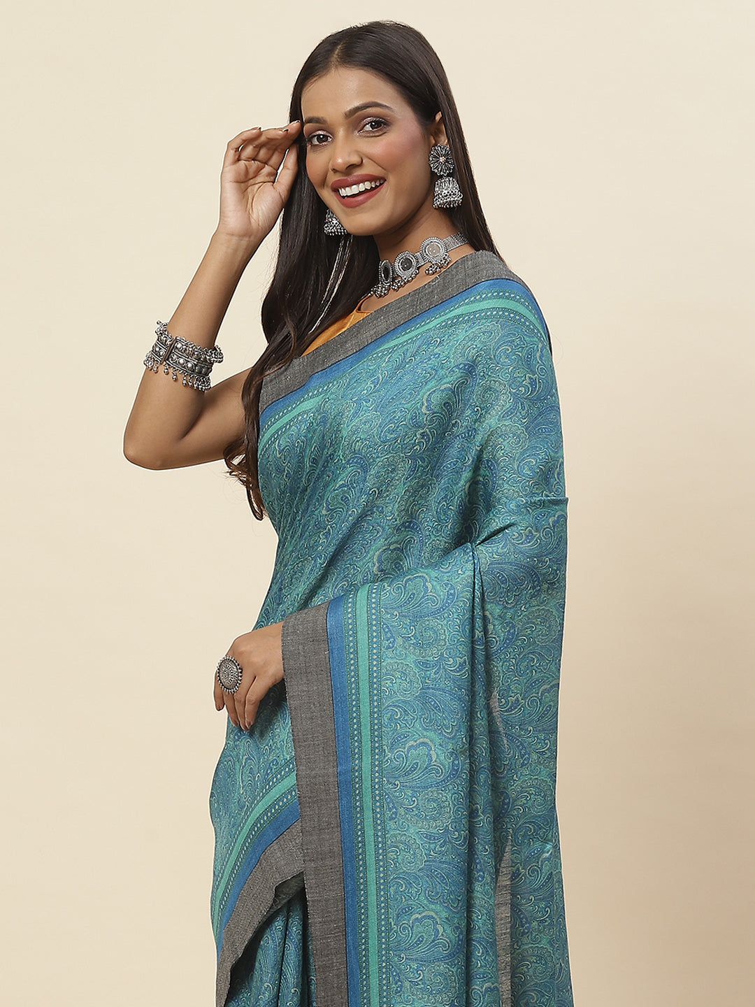 Printed Tussar Saree
