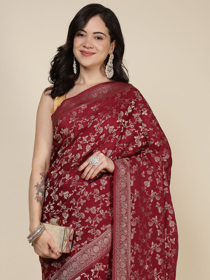 Border Zari Jaal Art Silk Woven Saree