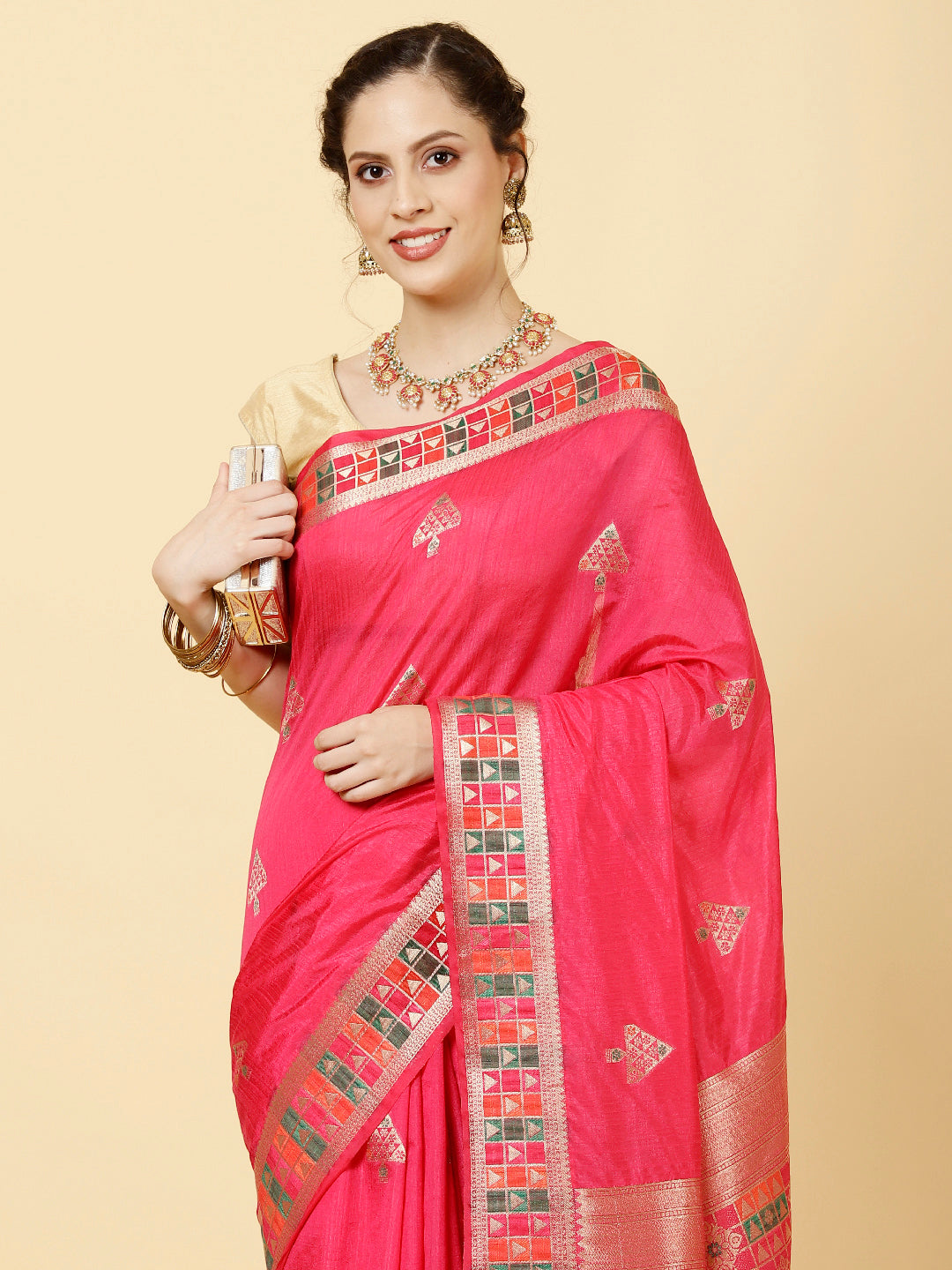 Zari Booti Woven Handloom Saree