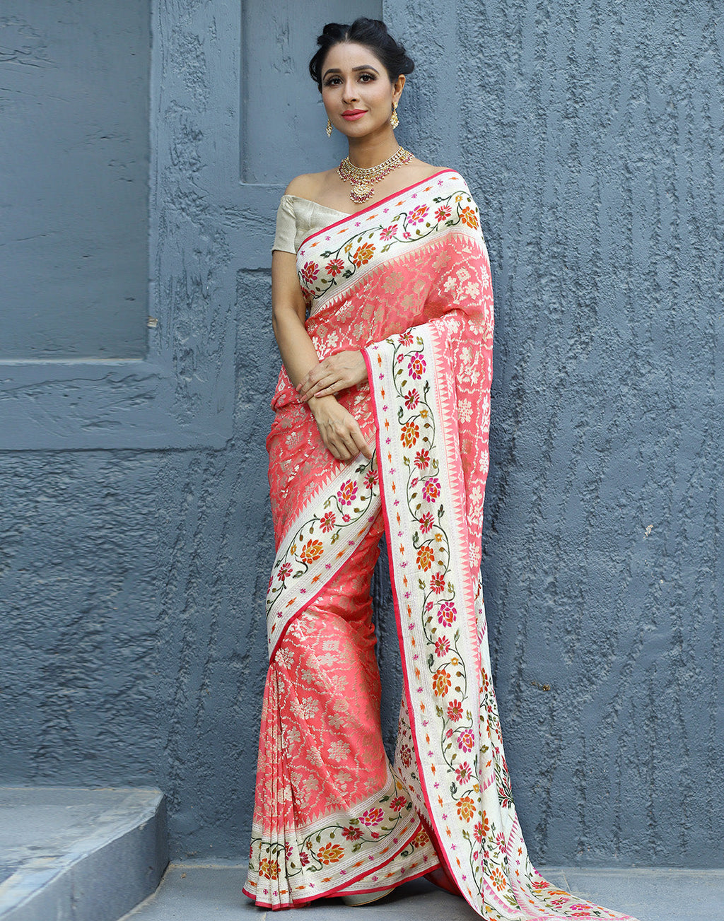 MBZ Meena Bazaar-Banarasi Georgette Khaddi Saree
