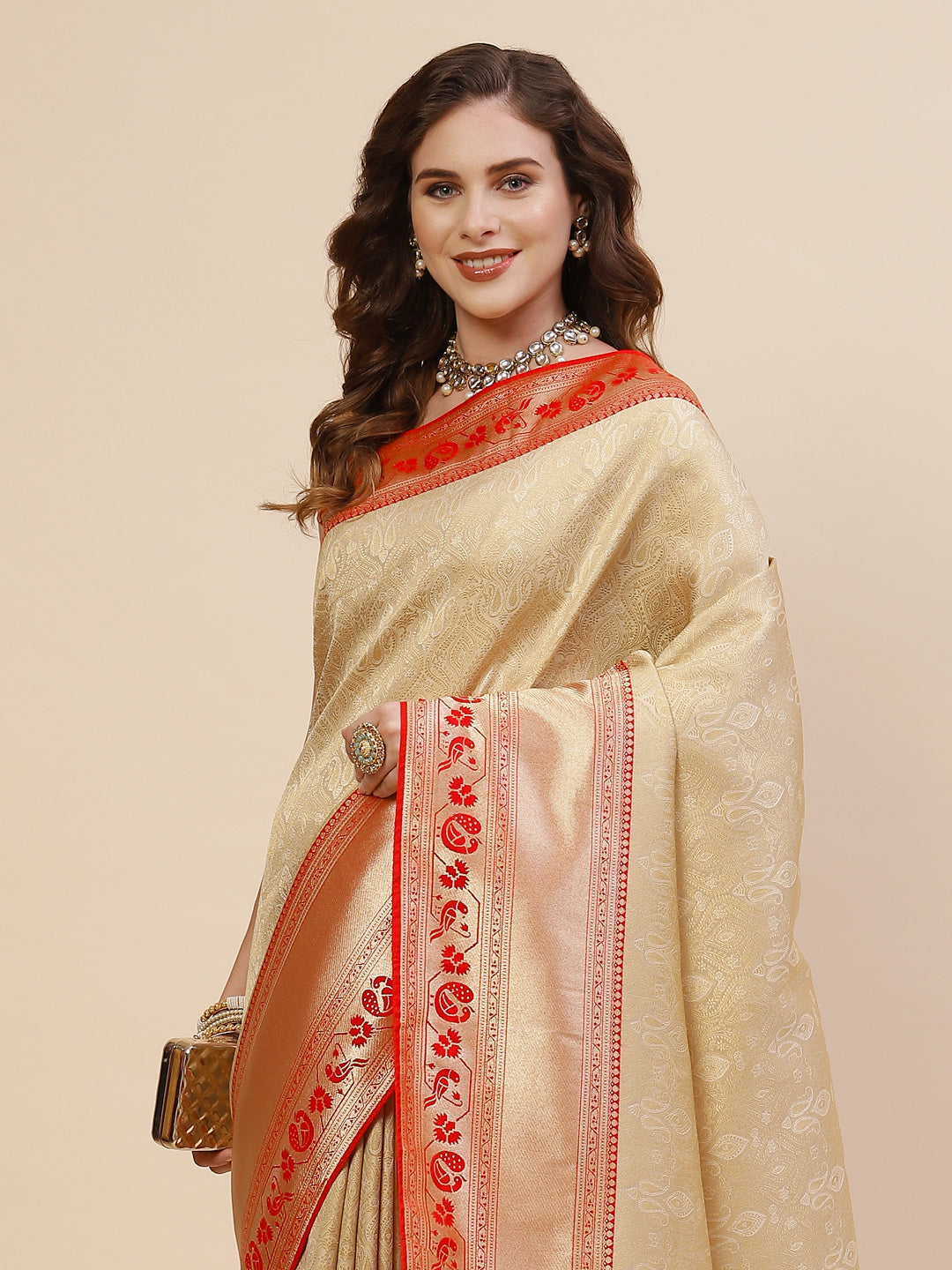 Brocade Zari Jaal Banarasi Woven Saree