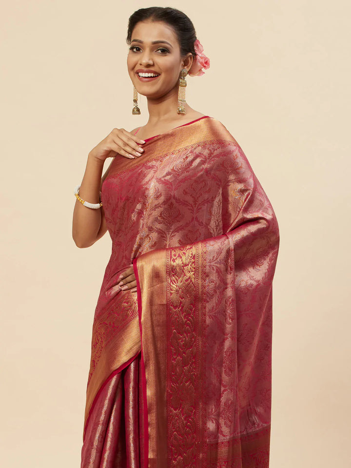 Brocade Zari Jaal Handloom Woven Saree