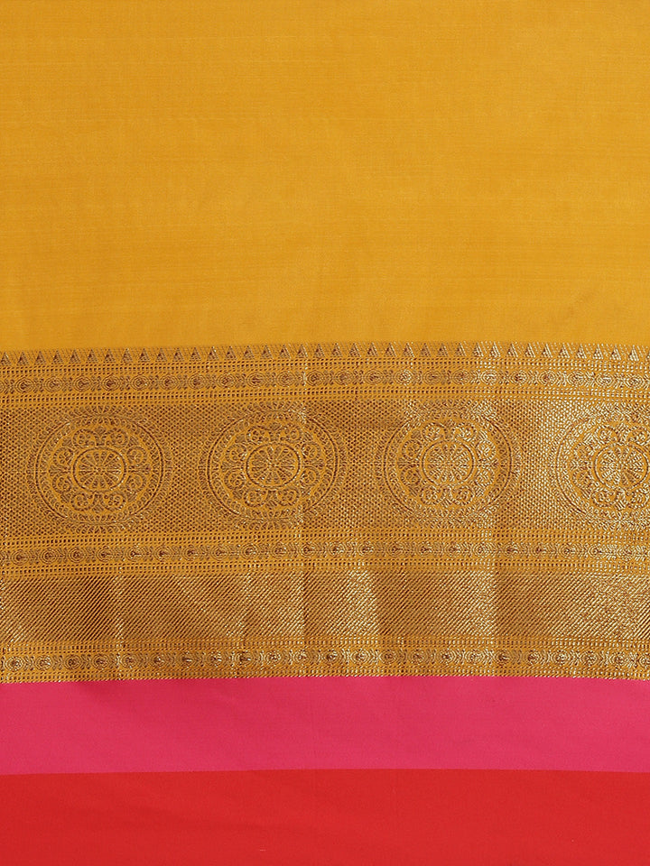 Plain Zari Border Cotton Woven Saree