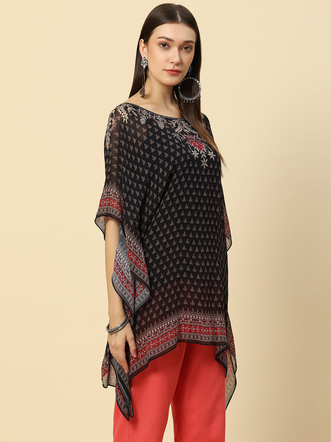 Digital Printed Georgette Kaftan Kurta