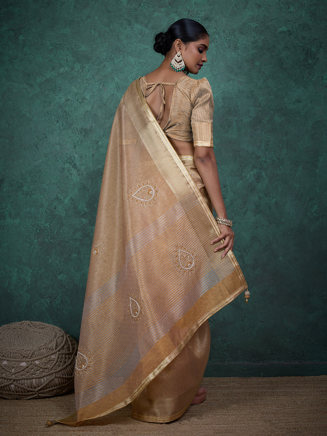 Woven Border Linen Saree