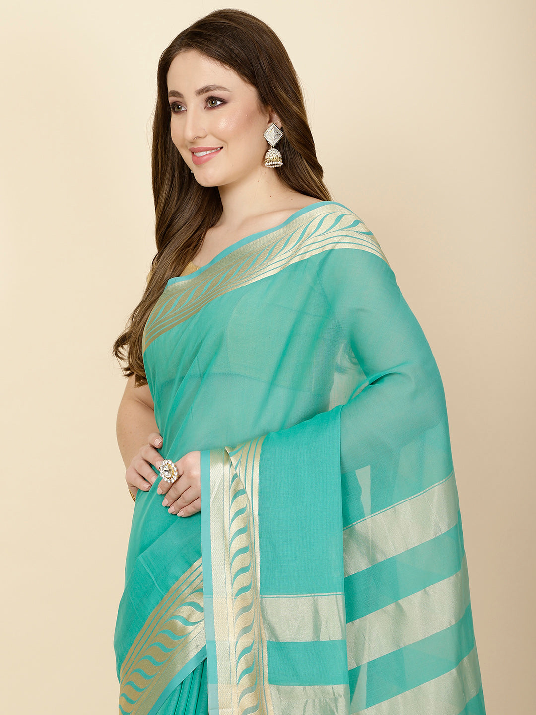 Resham Border Woven Cotton Saree
